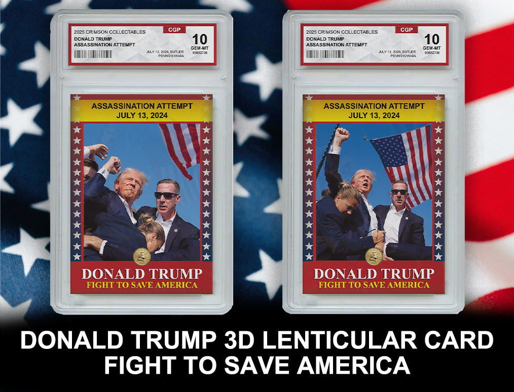 3 x Donald Trump Trading Card - 3D Assassination Attempt - Gem Mint Graded 3D Collectable Card