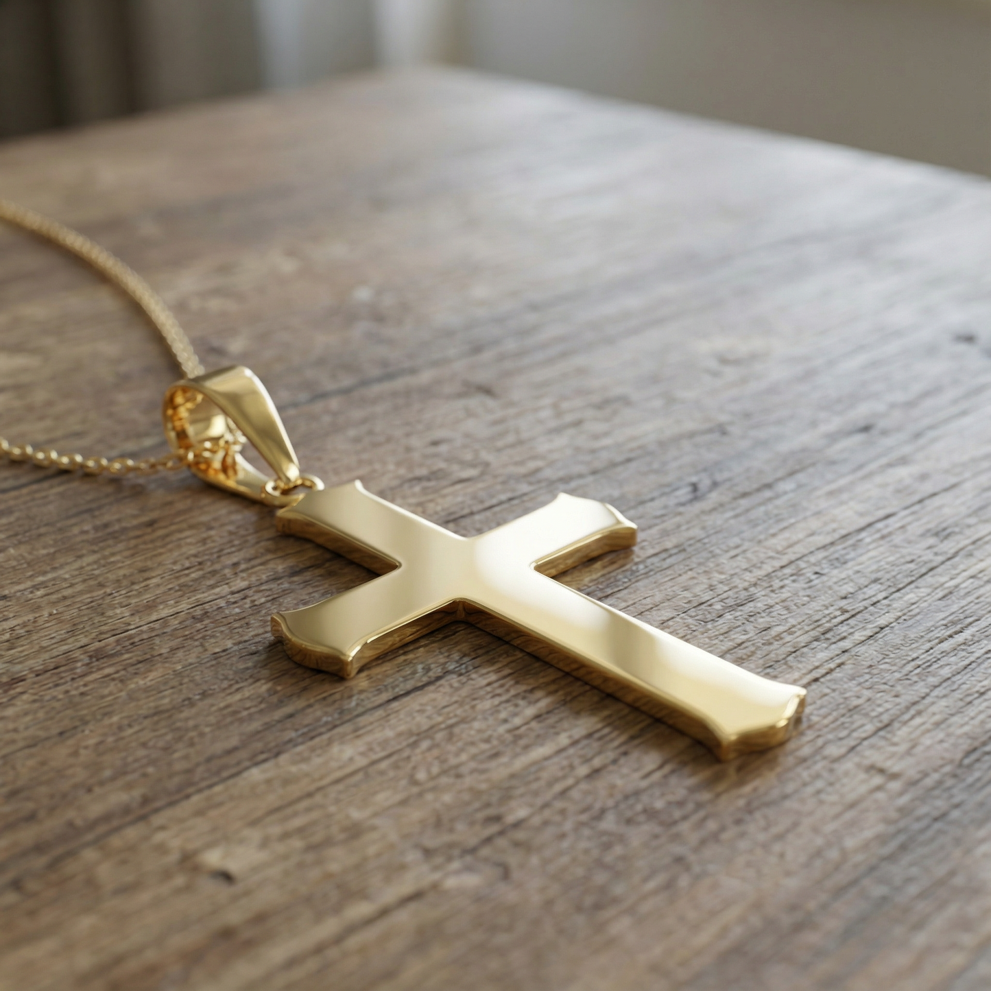18K Gold Plated Cross Pendant Only – Solid Stainless Steel Religious Charm – Waterproof, Non-Tarnish Replacement Cross for Men & Women (No Chain Included)