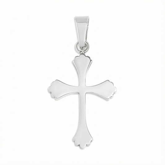 Stainless Steel Cross Pendant – Polished Plain Religious Cross – Christian Gift for Men & Women (Chain Not Included)
