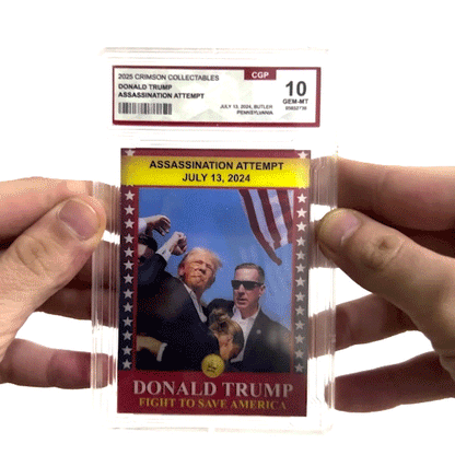 Donald Trump Trading Card - 3D Assassination Attempt - Gem Mint Graded 3D Collectable Card