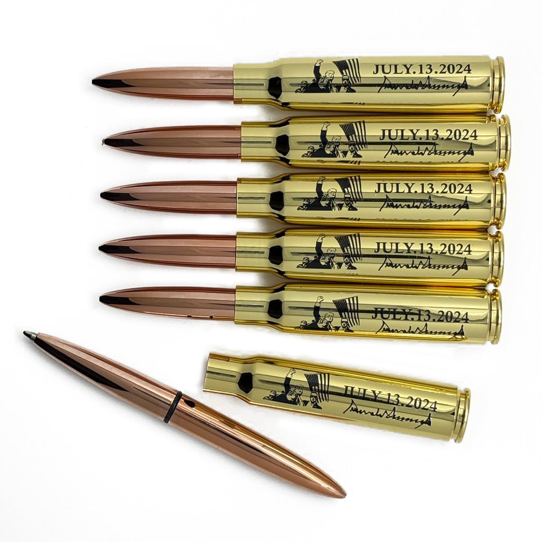 3x Donald Trump Pen - Brass Bullet Shaped Ballpoint Pen