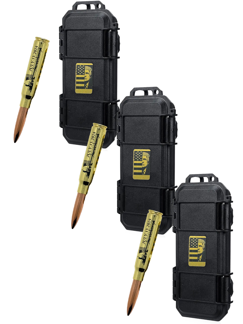 3x Donald Trump Pen - Brass Bullet Shaped Ballpoint Pen