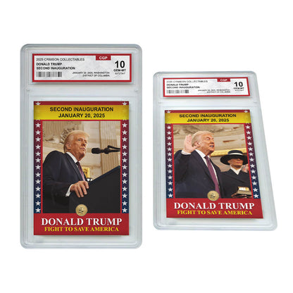 3 x Donald Trump Trading Card - 3D Inauguration - Gem Mint Graded 3D Collectable Card