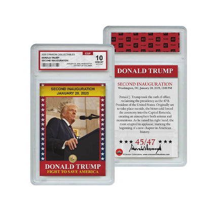 5 x Donald Trump Trading Card - 3D Inauguration - Gem Mint Graded 3D Collectable Card