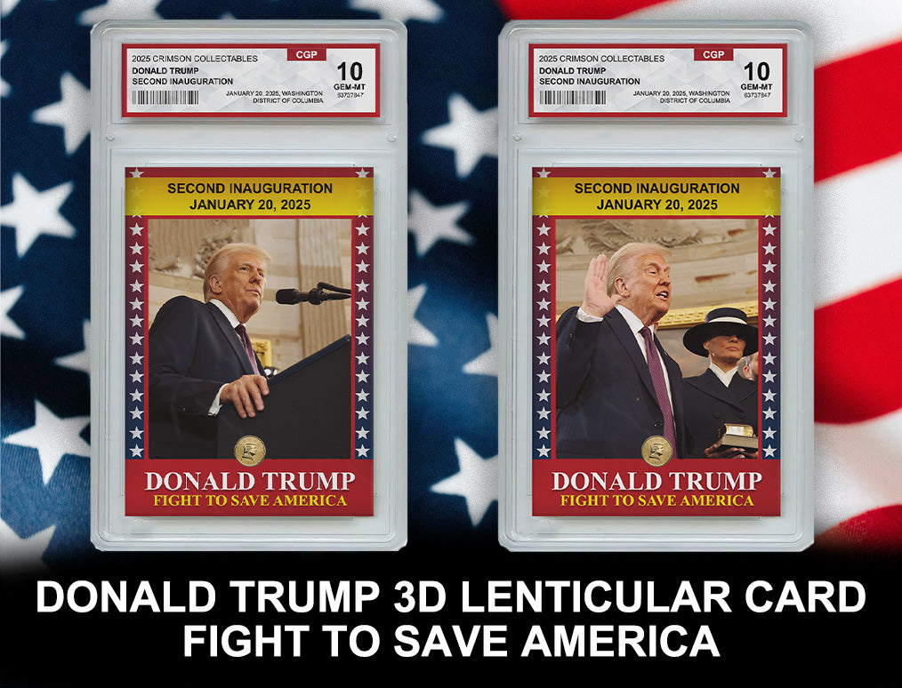 3 x Donald Trump Trading Card - 3D Inauguration - Gem Mint Graded 3D Collectable Card