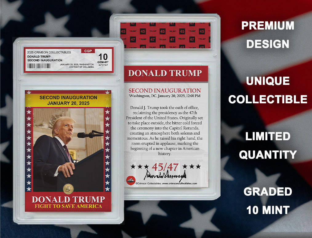 3 x Donald Trump Trading Card - 3D Inauguration - Gem Mint Graded 3D Collectable Card