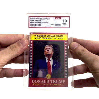 Donald Trump Trading Card - 3D Donald Trump/JD Vance- Gem Mint Graded 3D Collectable Card