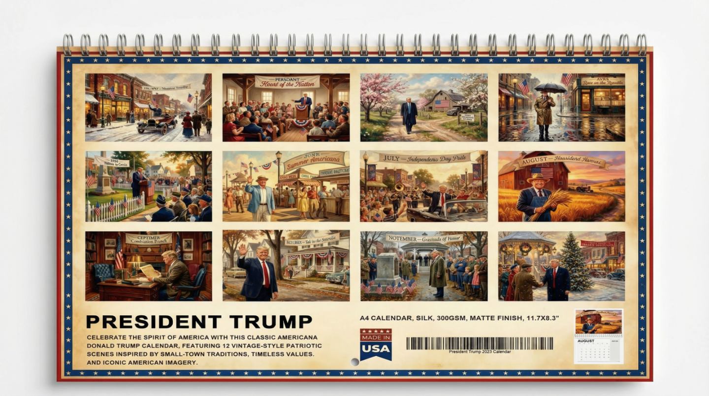 3x President Donald Trump 2026 Americana Calendar - Made in the USA
